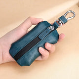 Leather Car Key Cases Men Wallets Key Holder Housekeeper Covers Zipper Bag