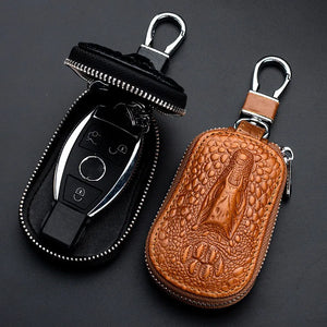 Vintage Leather Animal Prints Car Key Pouch Holder Zipper Cover
