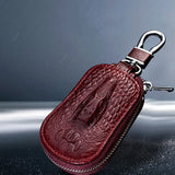 Vintage Leather Animal Prints Car Key Pouch Holder Zipper Cover