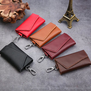 Leather Car Key Wallets Men Key Holder Housekeeper Keys Organizer Women Keychain