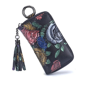 Leather Car Key Holder Wallet for Men, Keys Organizer
