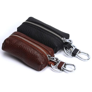 Leather Car Key Wallets Men Key Holder Housekeeper Keychains Zipper Key Case