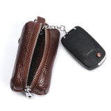 Leather Car Key Wallets Men Key Holder Housekeeper Keychains Zipper Key Case