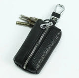 Leather Car Key Wallets Men Key Holder Housekeeper Keychains Zipper Key Case