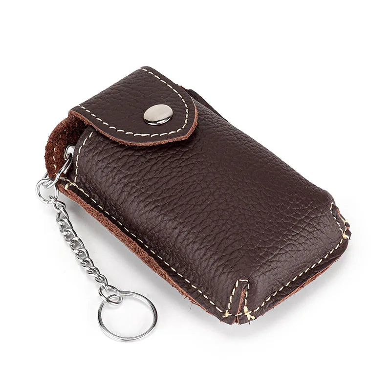 Men's Leather Car Key Wallet Key Holder Organizer Key Case Bag
