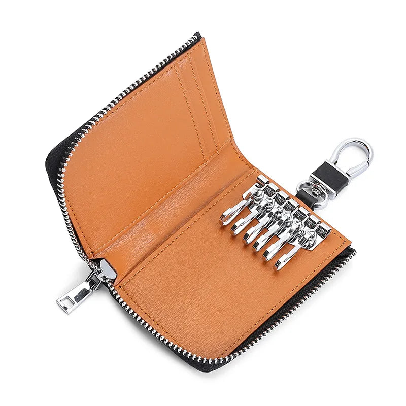 Leather Cowhide Key Bag Household Door Keychain Bag - Christmas Gift