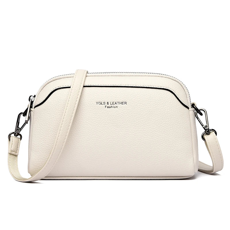Shell Cow Leather Crossbody Bag for Women