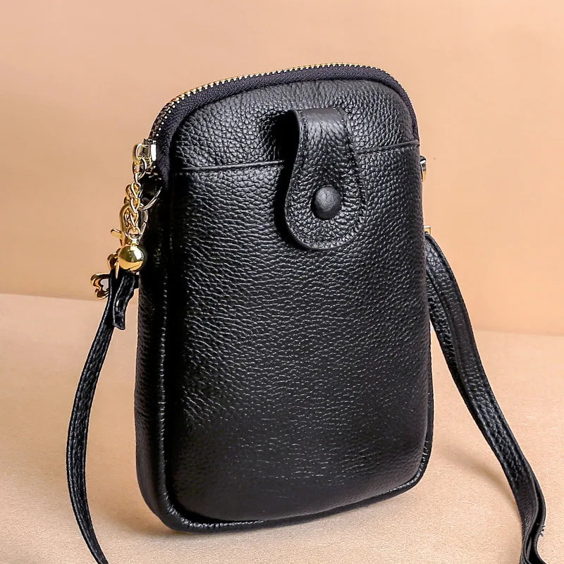Leather Cross Body Bags Women Casual Cow Leather Phone Bag