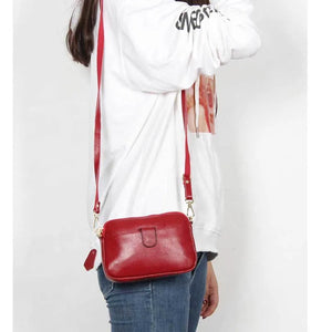 Casual Leather Cross Body Bag for Women Solid Shoulder Messenger Clutch