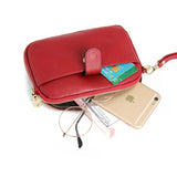 Casual Leather Cross Body Bag for Women Solid Shoulder Messenger Clutch