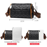 Leather Rhombus Print Crossbody Bag Casual Evening Purse