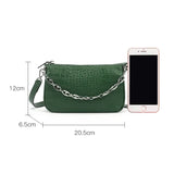 Crocodile Pattern Leather Crossbody Bag for Women