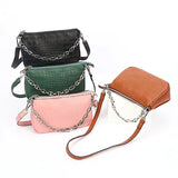 Crocodile Pattern Leather Crossbody Bag for Women