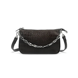 Crocodile Pattern Leather Crossbody Bag for Women