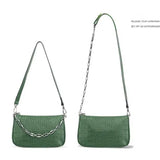 Crocodile Pattern Leather Crossbody Bag for Women