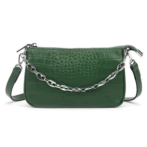 Crocodile Pattern Leather Crossbody Bag for Women