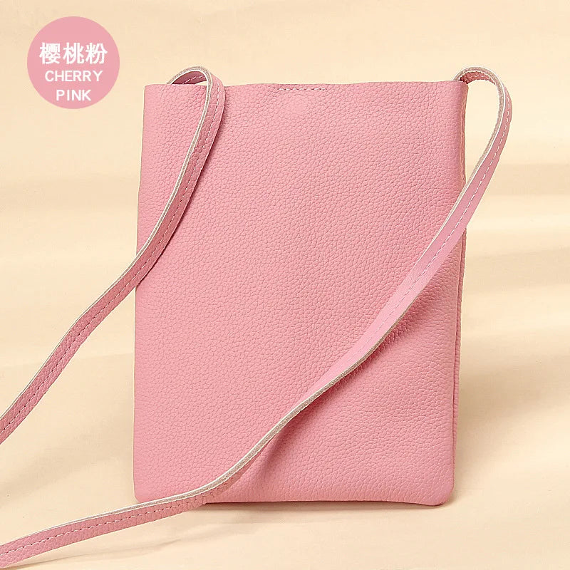 Soft Leather Crossbody Bag for Women Casual Shoulder Mobile Phone Bag