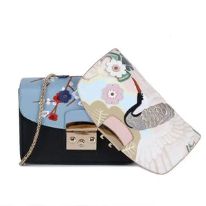 Embroidered Leather Women's Crossbody Bag