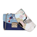 Embroidered Leather Women's Crossbody Bag