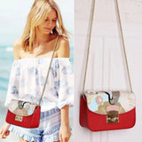 Embroidered Leather Women's Crossbody Bag