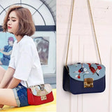 Embroidered Leather Women's Crossbody Bag