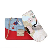 Embroidered Leather Women's Crossbody Bag