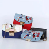 Embroidered Leather Women's Crossbody Bag