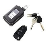 Leather Double Zipper Car Key Bag Wallet Multifunctional Organizer