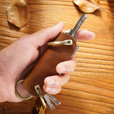Leather Key Bag Men Women Keychain Large Capacity Key Wallet Cowhide Key Case