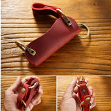 Leather Key Bag Men Women Keychain Large Capacity Key Wallet Cowhide Key Case