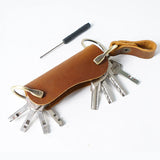 Leather Key Bag Men Women Keychain Large Capacity Key Wallet Cowhide Key Case