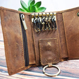 Leather Key Bag Unisex Key Purse Multifunction Organizer Wallet
