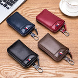Leather Key Chain Key Holder Zipper Wallet Pouch Purse