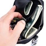 Leather Key Chain Key Holder Zipper Wallet Pouch Purse