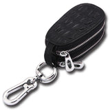 Double Zipper Leather Key Holder Car Key Wallet