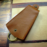 Leather Key Holder Large Capacity Key Organizer Pulling-Out Key Bag