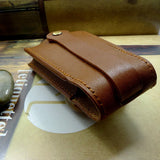 Leather Key Holder Large Capacity Key Organizer Pulling-Out Key Bag