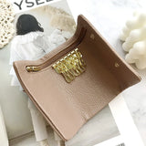 Leather Key Holder Wallet Money Clips 2-in-1 Mini Zipper Key Case