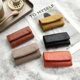 Leather Key Holder Wallet Money Clips 2-in-1 Mini Zipper Key Case