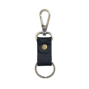 Leather Key Holder Metal Hook Cartoon Keychain Crazy Horse Cowhide Men Key