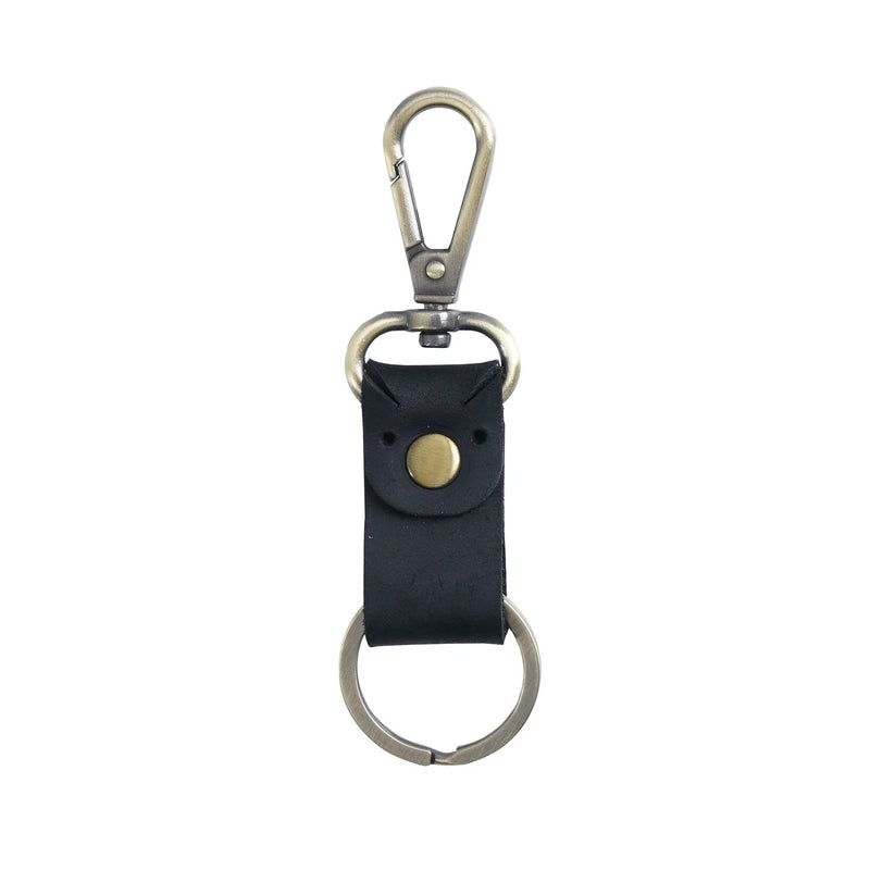 Leather Key Holder Metal Hook Cartoon Keychain Crazy Horse Cowhide Men Key
