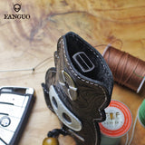 Women's Cowhide Key Wallet Smart Key Holder Pouch Housekeeper Soft Bag