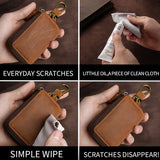 Leather Key Wallet Keychain Zipper Men Car Key Holder Case Housekeeper Pouch Bag