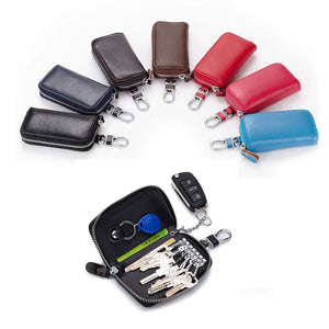 Leather Key Wallet Men Car Key Bag Function Key Case Ladies Housekeeper