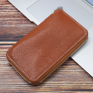 Men's Leather Key Wallet Keychain Holder Zipper Car Key Case