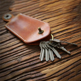 Vintage Cowhide Key Wallet Men Holder Organizer