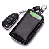 Leather Key Wallet Keychain Zipper Car Key Case