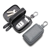 Leather Key Wallets Double Zipper Car Key Holder Men Business Keys Organizer