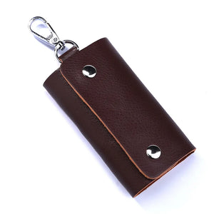 Leather Key Wallets Keychain Case Bag Women Men Key Holder Organizer Cover