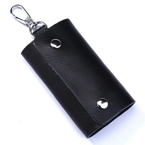 Leather Key Wallets Keychain Case Bag Women Men Key Holder Organizer Cover